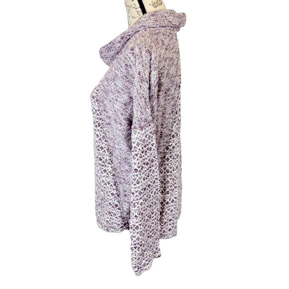 North River Cowl-neck Purple and White Knit Sweater‎ Size XL - Picture 2 of 8